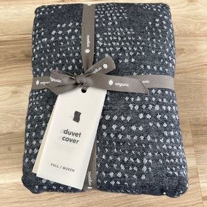 West Elm Dotty Jacquard Flannel Duvet Cover - Full/ Queen - Midnight